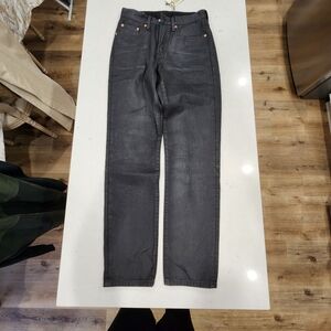 Levi’s 501 Premium Women’s 26x32 Dark Gray Wax Coated Jeans High Rise Button Fly